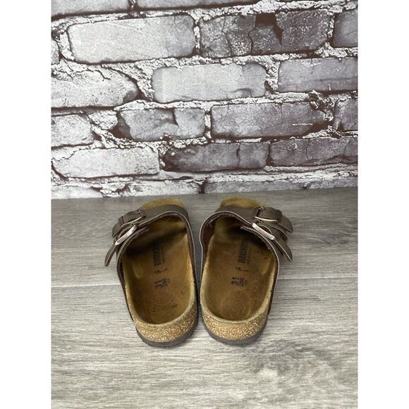 Birkenstock Arizona Mocha Brown Copper 2 Strap Slide Sandals Kids Sz 31EU/13M US - Picture 4 of 16